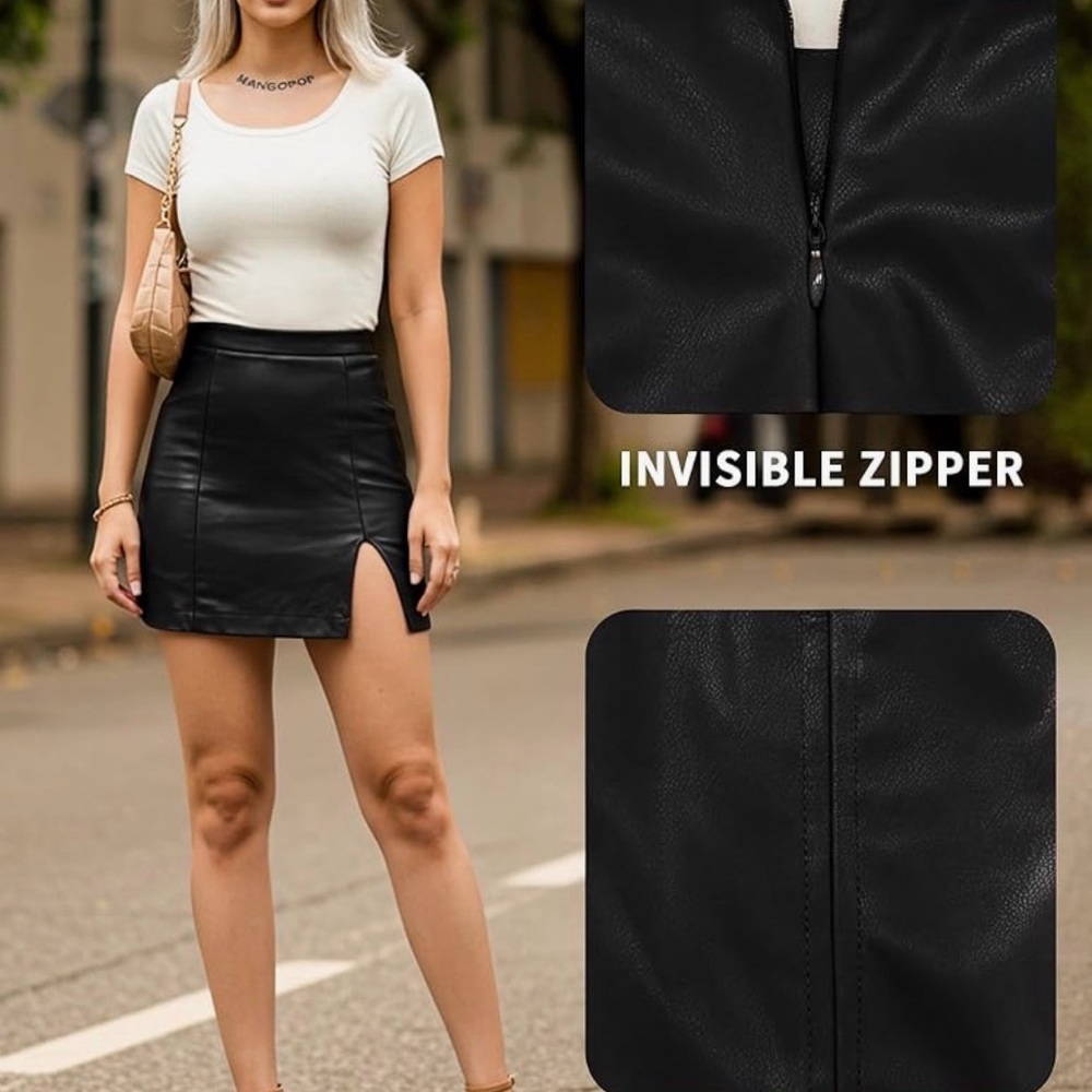 Sleek Black Mini Skirt - Picture 4 of 6